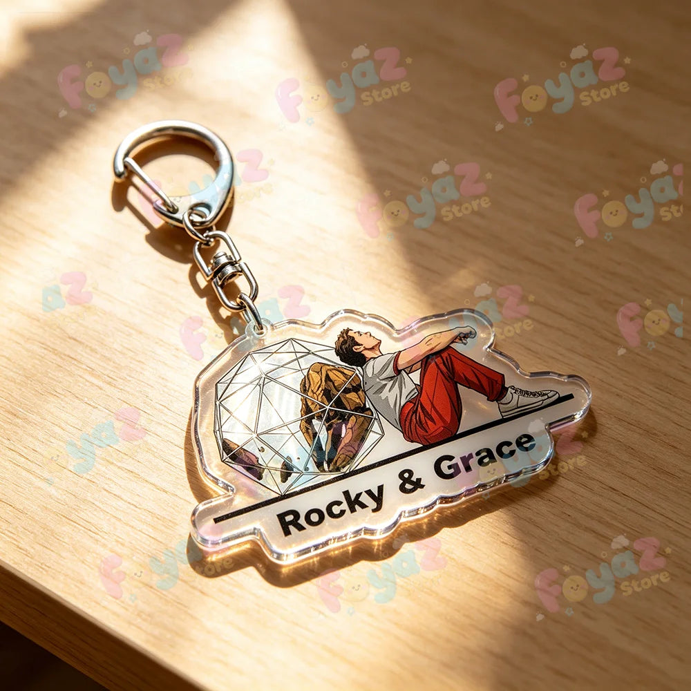 Rocky Amaze Amaze Keychains for Accessories Bag Charm Project Hail Mary Mission Crest Keyrings Jewelry Fans Gifts Pi-Mart