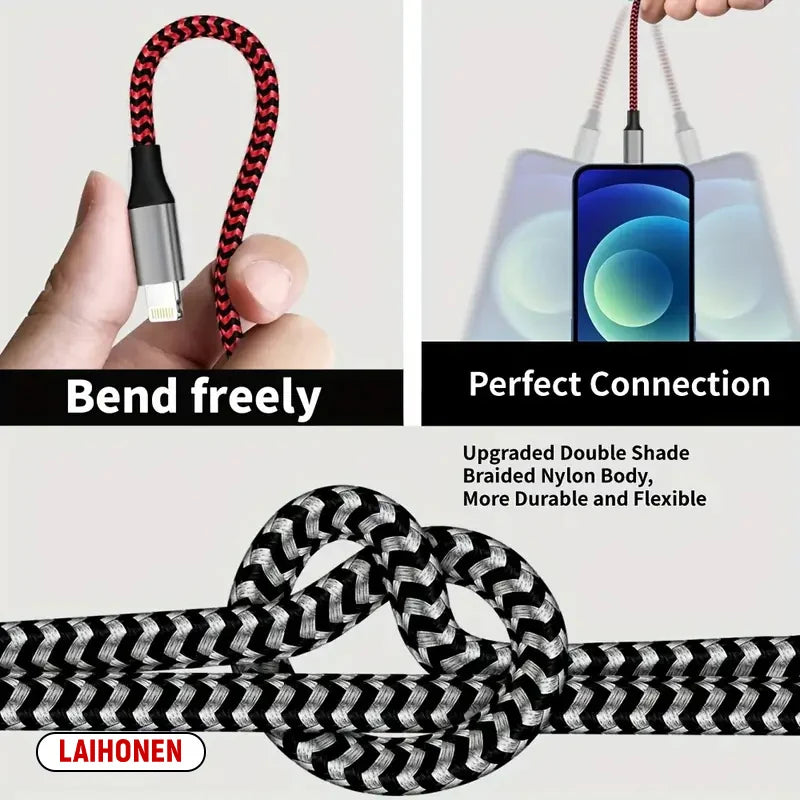 1M 2M 3M USB A To Lightning MFi Certified  Cable For iPhone 14 13 12 11 X XR Pro Max Fast Charging Cable Charger Data Wire Cord Pi-Mart