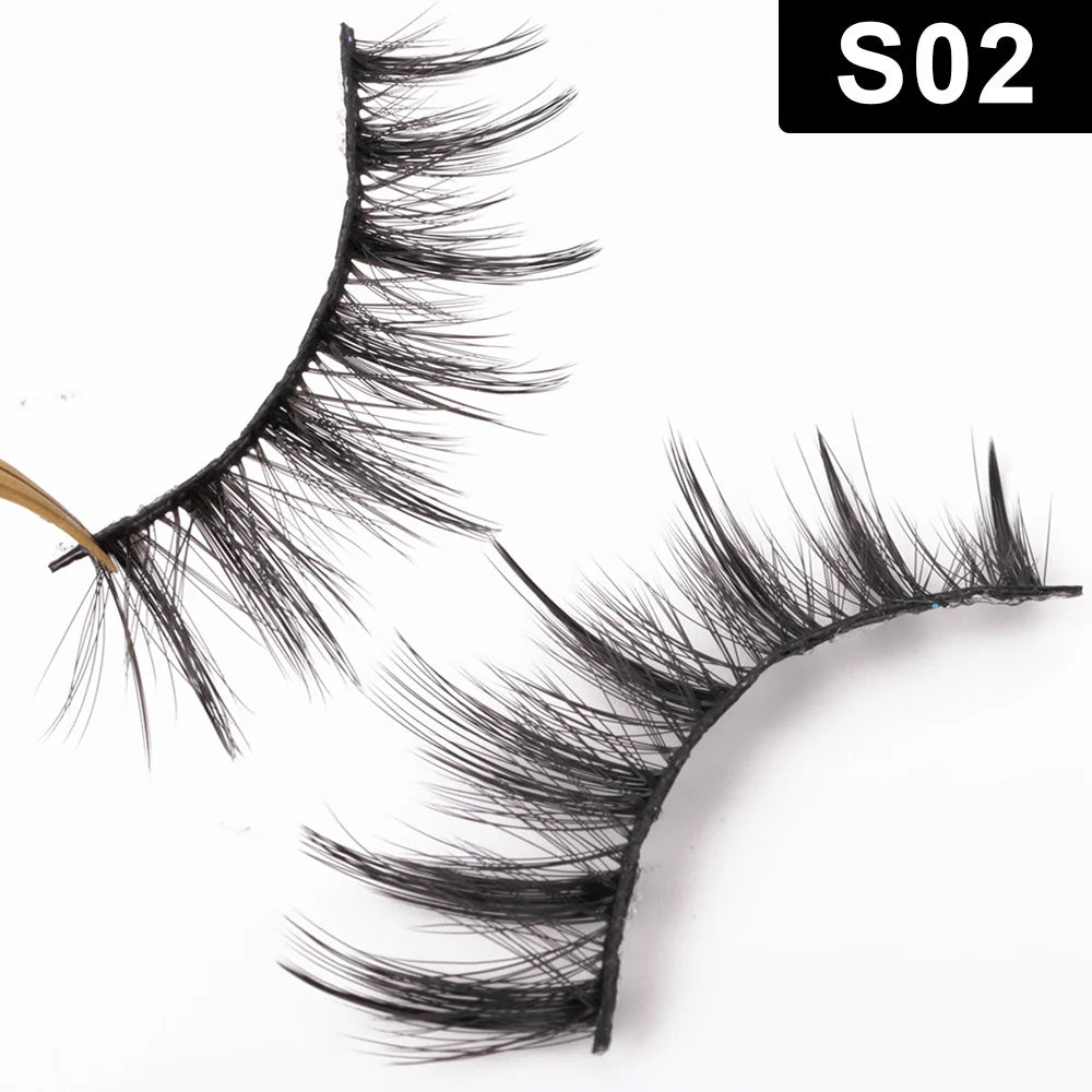 Yiernuo 1/5 Pairs Cosplay Anime Eyelashes Manga Lashes Dramatic Fairy Clusters Lashes Wet Look Lashes Pi-Mart