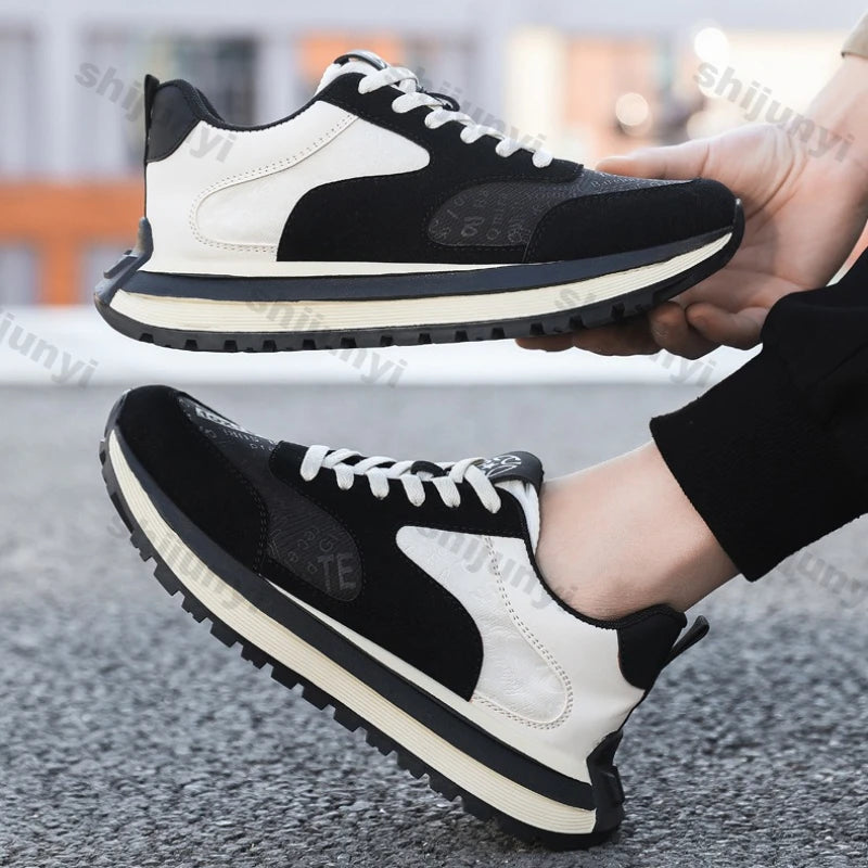 Men Shoes 2025 Spring Autumn New Fashion Comfortable Height Increase Casual Running Shoes Breathable Non Slip Platform Sneakers Pi-Mart