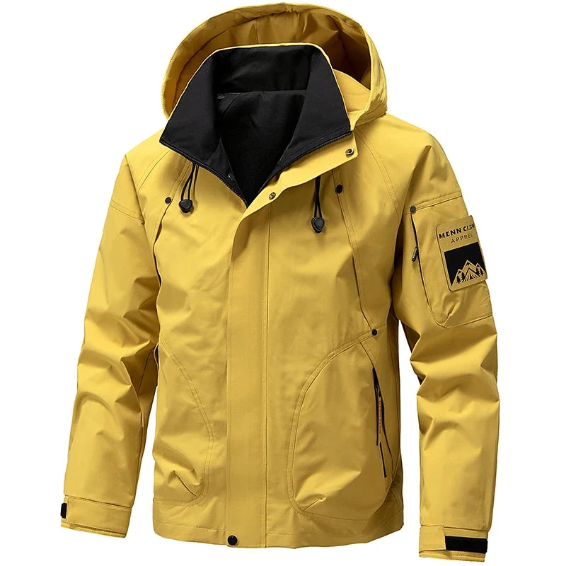 Waterproof Jacket Men Outdoor Softshell Zip Up Hooded Jacket Windbreaker Hiking Camping Coats Lightweight Spring Autumn Coats LadyShow.Store