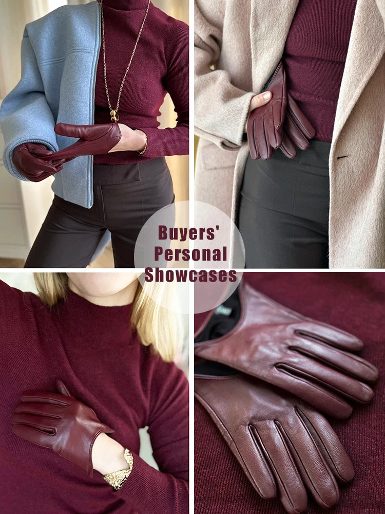 Fashion color Apparel Accessories women's leather gloves,comfortable short Women mitten,warm winter gloves women-2001 Pi-Mart