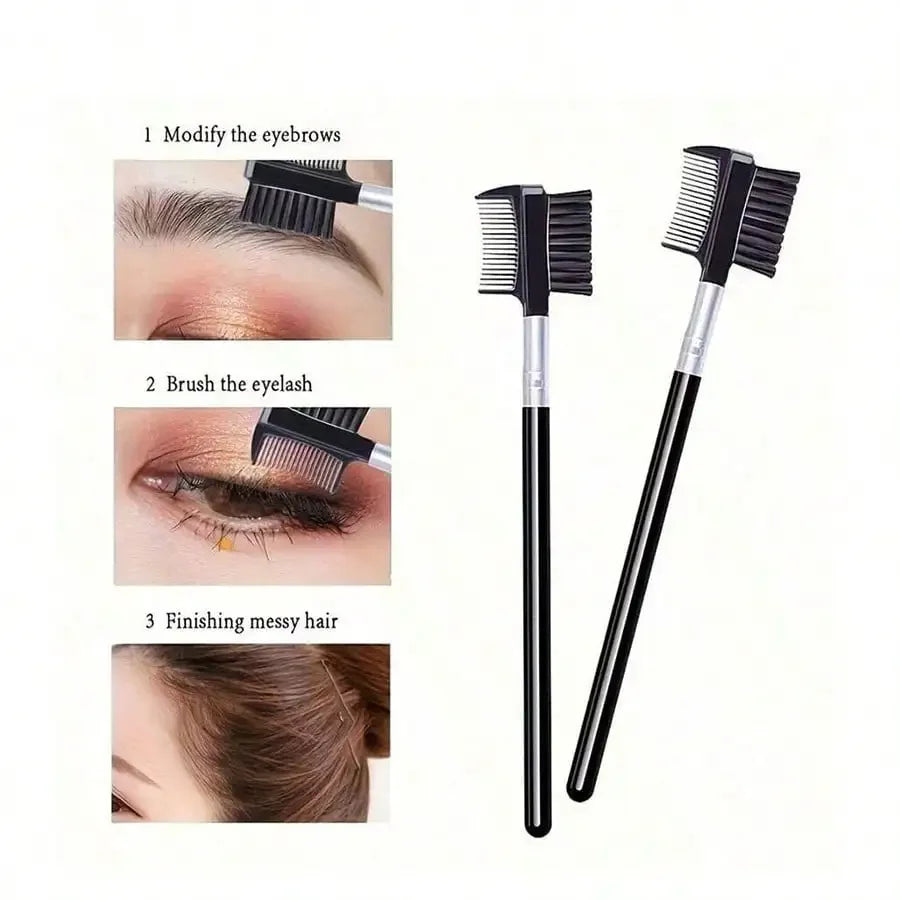 Eyebrow Brush,11-In-1 Eyelash Grooming Kit, Includes Eyelash Curler With Comb Separator, Eyelash Wand,  4 Silicone Refill Pads Tri Light Beauty