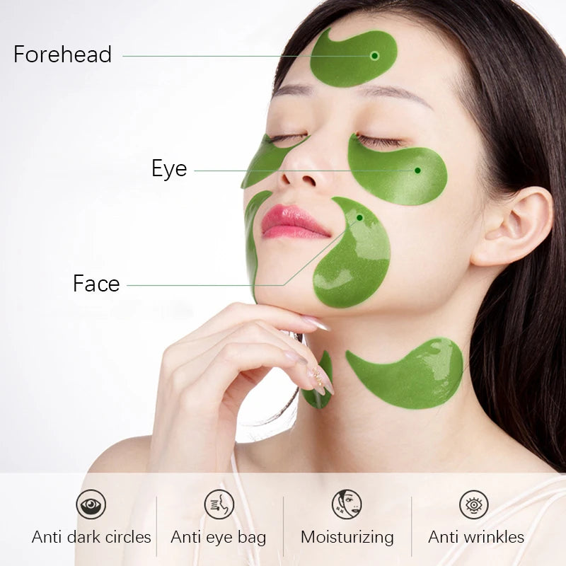 120pcs BIOAQUA  Gold Crystal Collagen Eye Mask Anti Dark Circles Anti-Wrinkles Seaweed Moisturizing Eye Patches Eyes Skin Care Pi-Mart