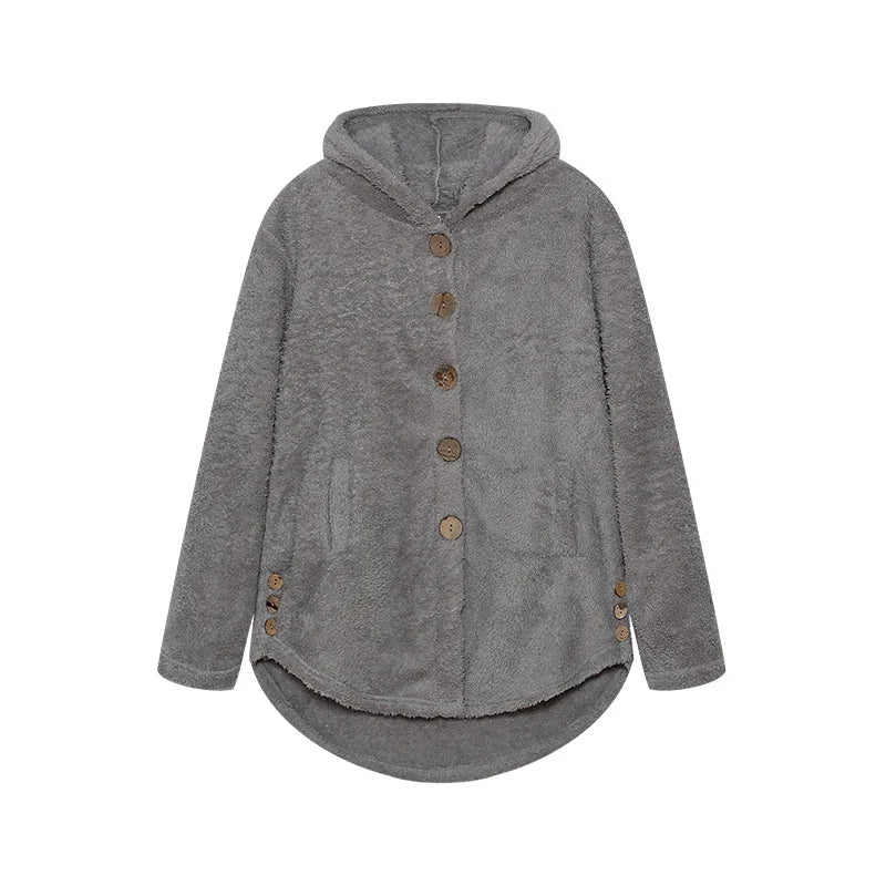 Fashion Trend Autumn and Winter Press-pleated Printed Turn-collar Long-sleeved Shirt Two-piece Furry Coat LadyShow.Store