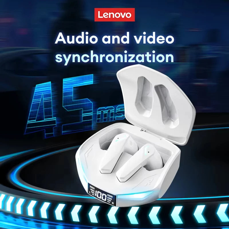 Choice Lenovo XT53 Earphone Wireless Bluetooth 5.4 Headphones Low Latency Gaming Headset Noise Reduction LED Display Earbuds New Pi-Mart