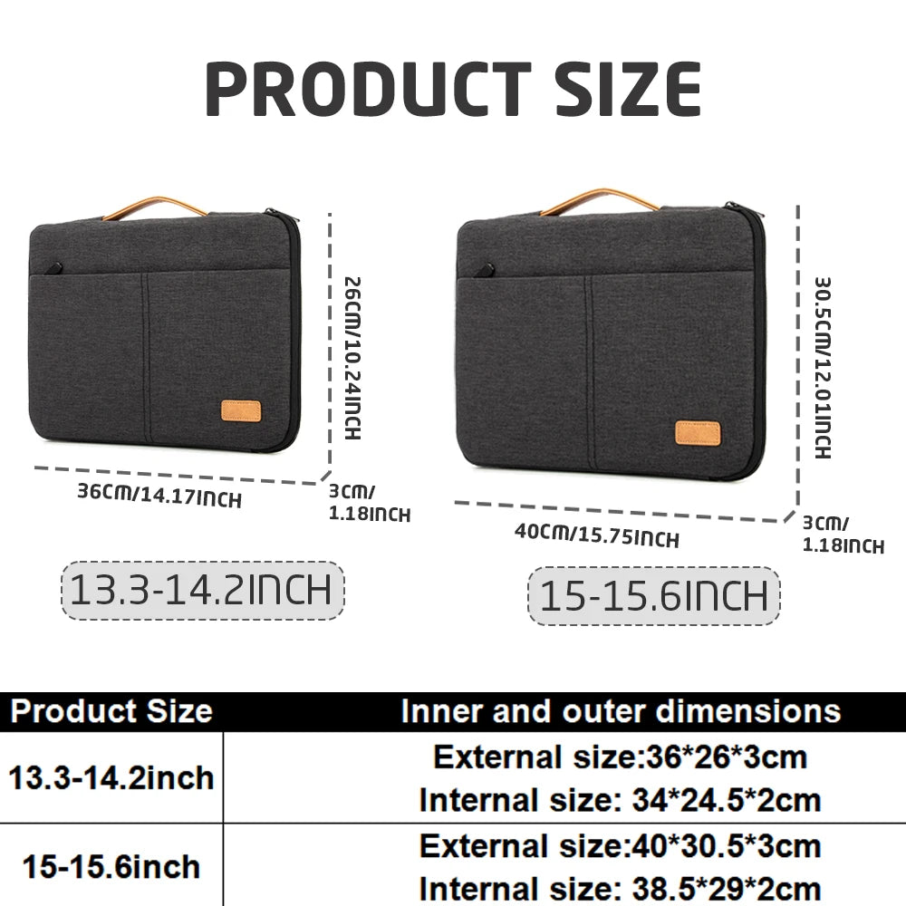 Protective Laptop Sleeve Case for 13.3 14 15.6 16 Inch New MacBook Pro M3 Max M2 M1 Slim Carrying Laptop Bag Men Women Pi-Mart
