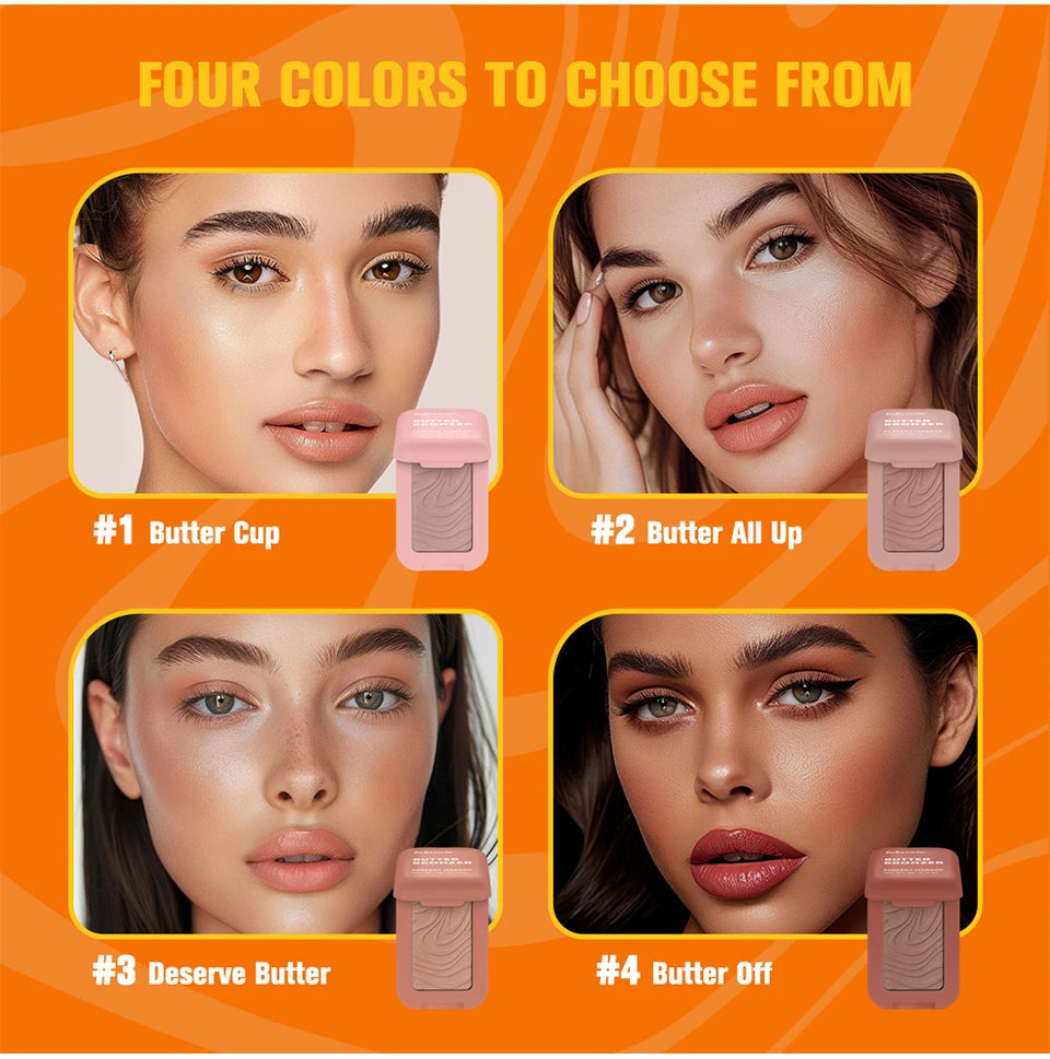 Professional Makeup Powder Blush 12HR Wear Vegan Formula Blusher Makeup Blush in Bar Cosmetics Palette Powder Pink Cream Face Pi-Mart