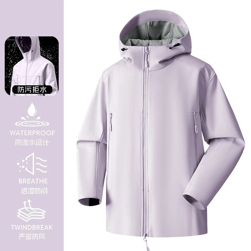 Unisex Waterproof Windproof Hooded Jacket Multi Color Outdoor Hiking Coat Pi-Mart