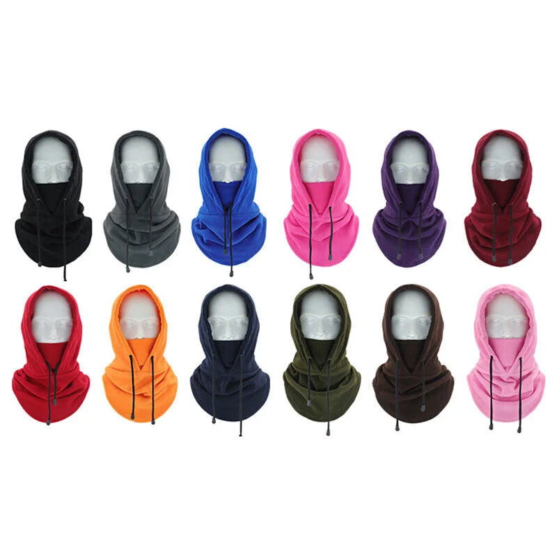 Thermal Fleece Balaclava Hat Hooded Neck Warmer Cycling Face Mask Outdoor Winter Skiing Sport Face Mask Men Cycling Masked Caps Pi-Mart