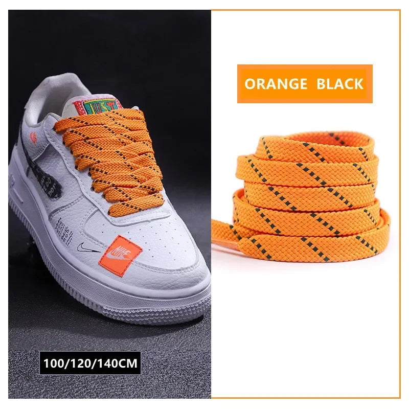 Classic Shoelaces for Sneakers Flat Mixed-colors Shoe laces AF1/AJ Shoelace Elastic Laces Shoes 100/120/140CM Strings 1Pair Pi-Mart