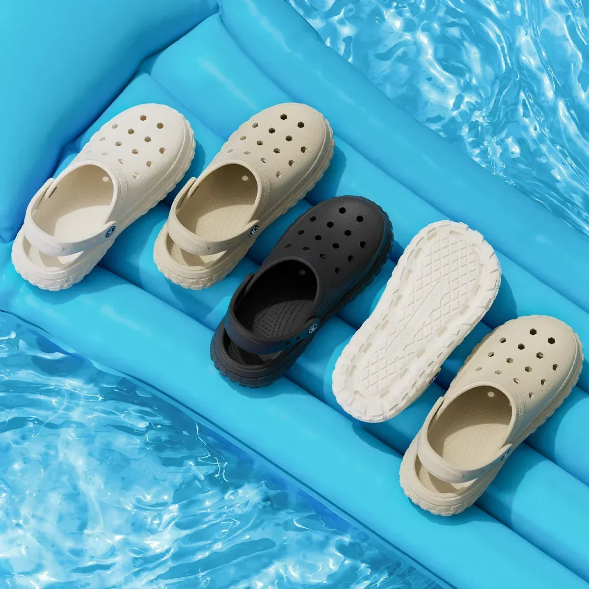 2026 Summer Hollow Out Closed Toe Non-slip Sandals Soft Bottom Sandals Men Lightweight Thick-soled Garden Shoes Pi-Mart