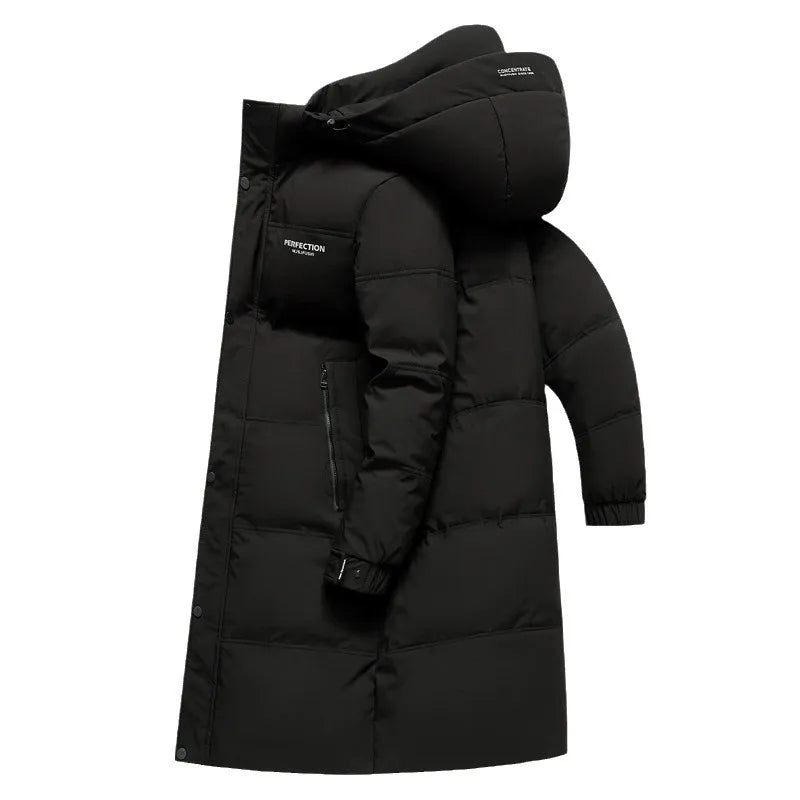 Winter Luxury Brand Men's Down Jacket Coat Parkas Padding Warm Puffer Jackets Long Man Jacket Knee Length Thickened Hooded HXY02 Pi-Mart