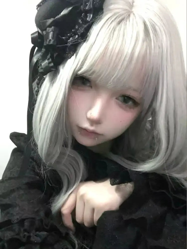 Gothic Lolita Lace Patchwork Headdress Women Cosplay Party Headband Gothic Bow Hat Japanese Y2k Aesthetic Hair Accessories Pi-Mart