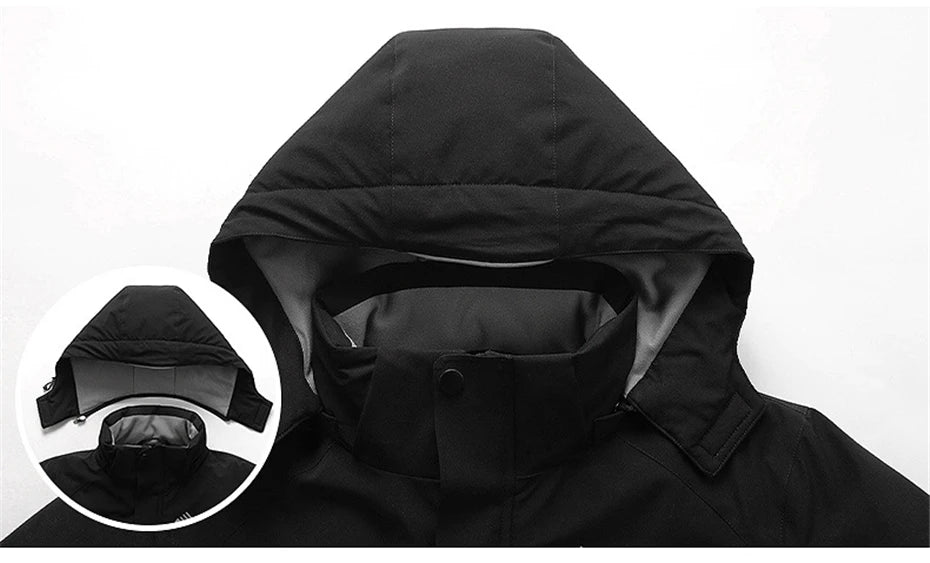 Heating Jackets Men Winter Warm Heated Windbreaker 8 Zones Electric Heated Coat Waterproof Coat Plus Size 5XL Outerwear Male Pi-Mart