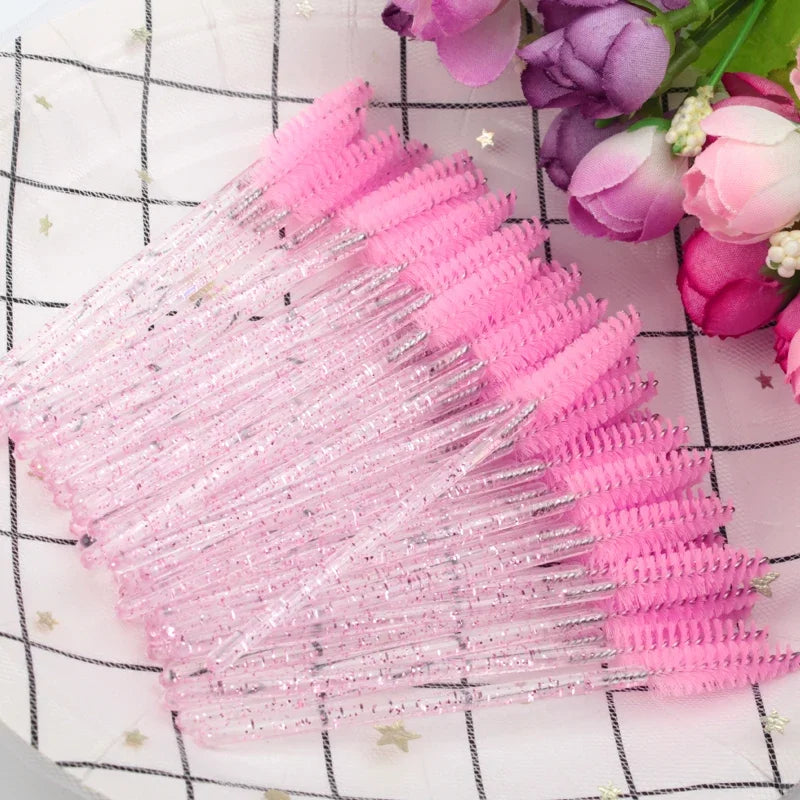 5/50Pcs Black Lashes Brush Cosmetics False Eyelashes Supplies Reusable Makeup Brushes Eyebrow Brush Mascara Wands Make Up Tools Pi-Mart