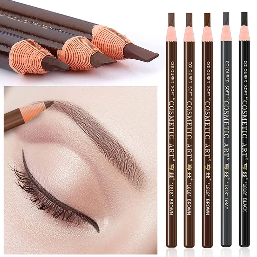5PCS Professional Microblading Pencil Permanent Eyebrow Pencil Tattoo Waterproof Art Tint Makeup Eye Brow Pen Enhancers Cosmetic Tri Light Beauty