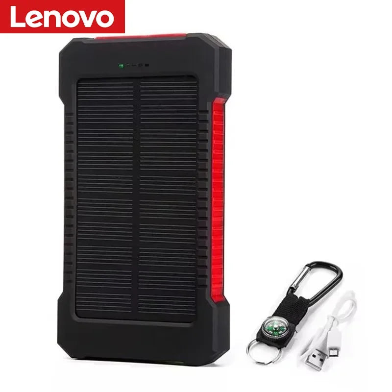 Lenovo 500000mAh Solar Power Bank Super Fast Charging Large Capacity Portable External Battery for iPhone Outdoor Emergency Pi-Mart