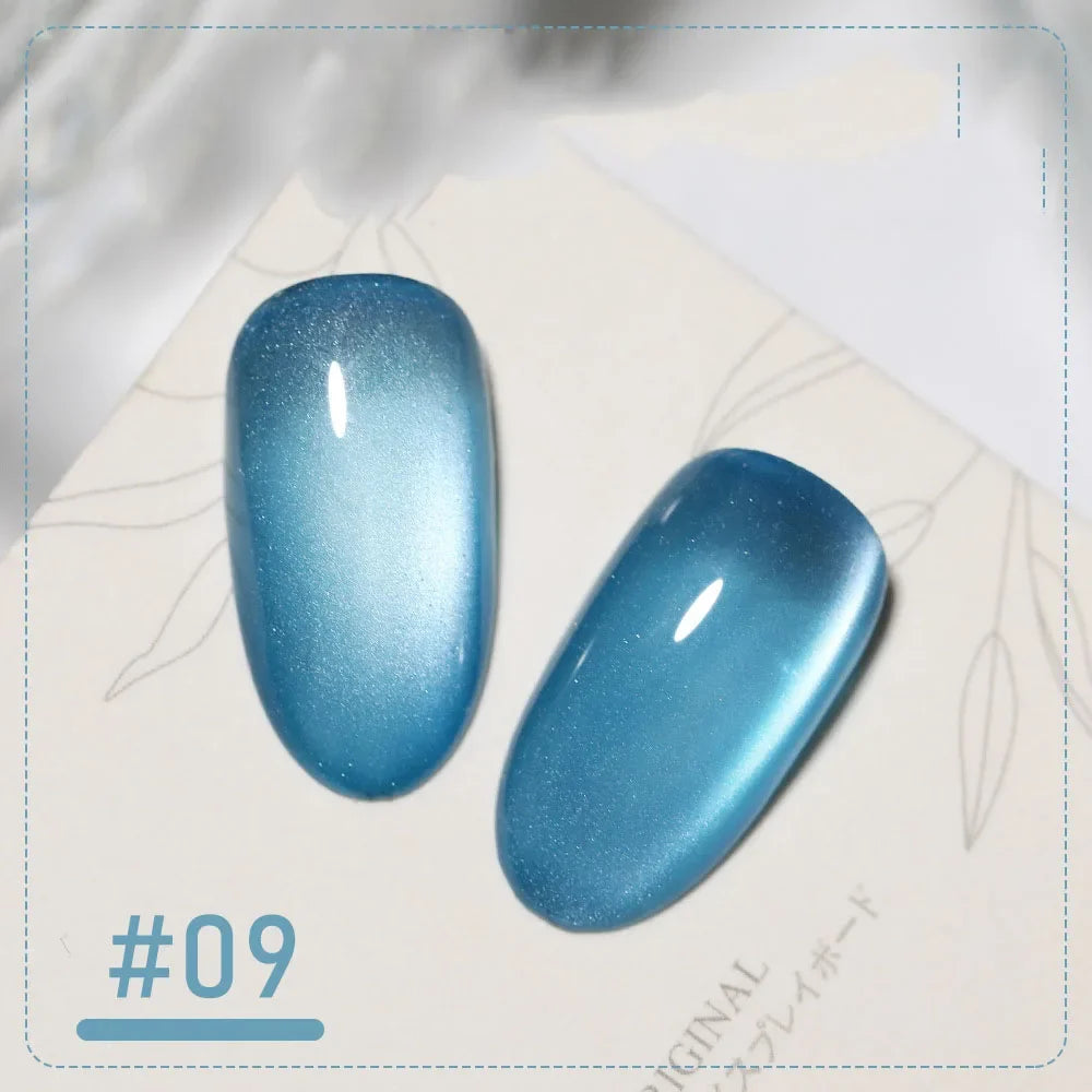 5g/Bottle White Moonlight Nail Cat's Eye Gel Magnetic Satin Gel Polish 9-Colors Soak Off Glitter Phototherapy Manicure Varnish Tri Light Beauty