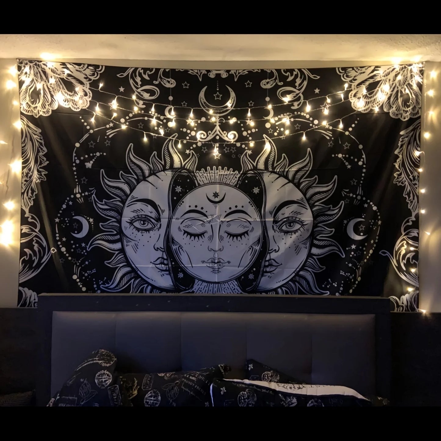 1pcS75*58cm Sun Moon Horoscope Divination Printed Tapestry Home DecorTapestry Wall Decor Pi-Mart