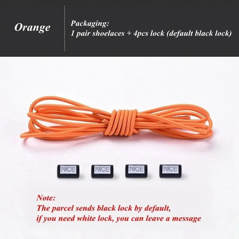 Fashion No Tie Shoelaces Elastic Laces Sneakers Flat Shoe Laces Without Ties Kids Adult Quick Shoelace One Size Fits All Shoes Pi-Mart