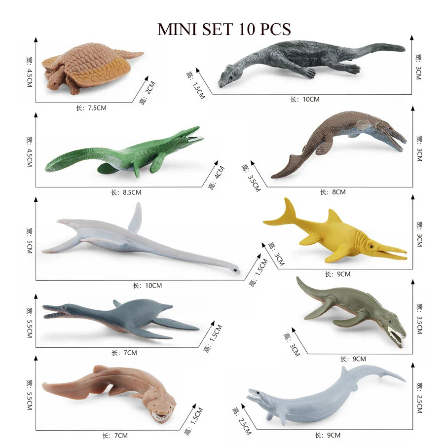 Realistic Mini Ocean Animal Figurines Plastic Marine Sea Creatures Whale Shark Dolphin Turtle Penguin Model Playset Gift for Kid LadyShow.Store