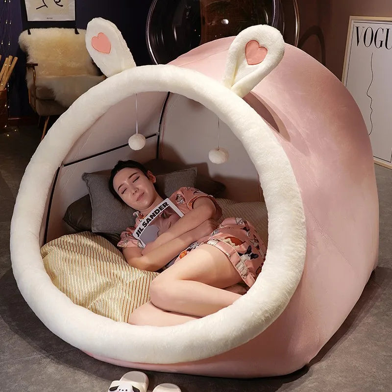 Cute Oversized Adult Child Plush Tent Cozy House Lazy Person Sofa On The Ground Cat's Nest Christmas Cushions Sitting Cushion Pi-Mart