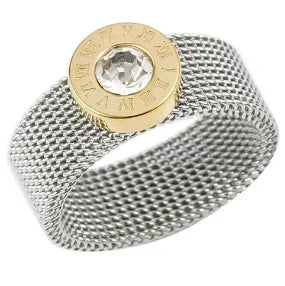 Personality Round Beads Ring Band Small Clear Crystal Zircon Waterproof Stainless Steel Rings Simple Granular Fine Jewelry Pi-Mart