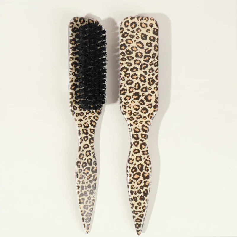 Bristle Slick Back Hair Brush for Sleek Ponytail Bun & Smoothing Baby Hairs, Flyaways, Edge Control - Backcombing & Teasing Tri Light Beauty