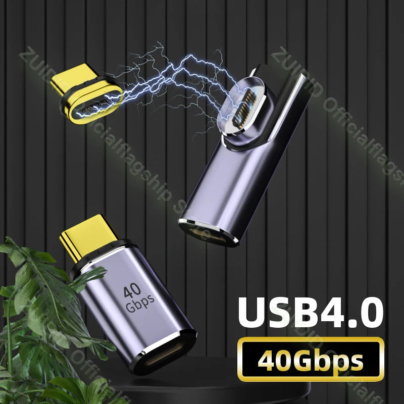 USB4.0 Thunderbolt3 Magnetic Adapter USB C To Type C 40Gbps 100W Fast Charging Magnet Converter Cable 8K@60Hz USB Type C Adapter Pi-Mart
