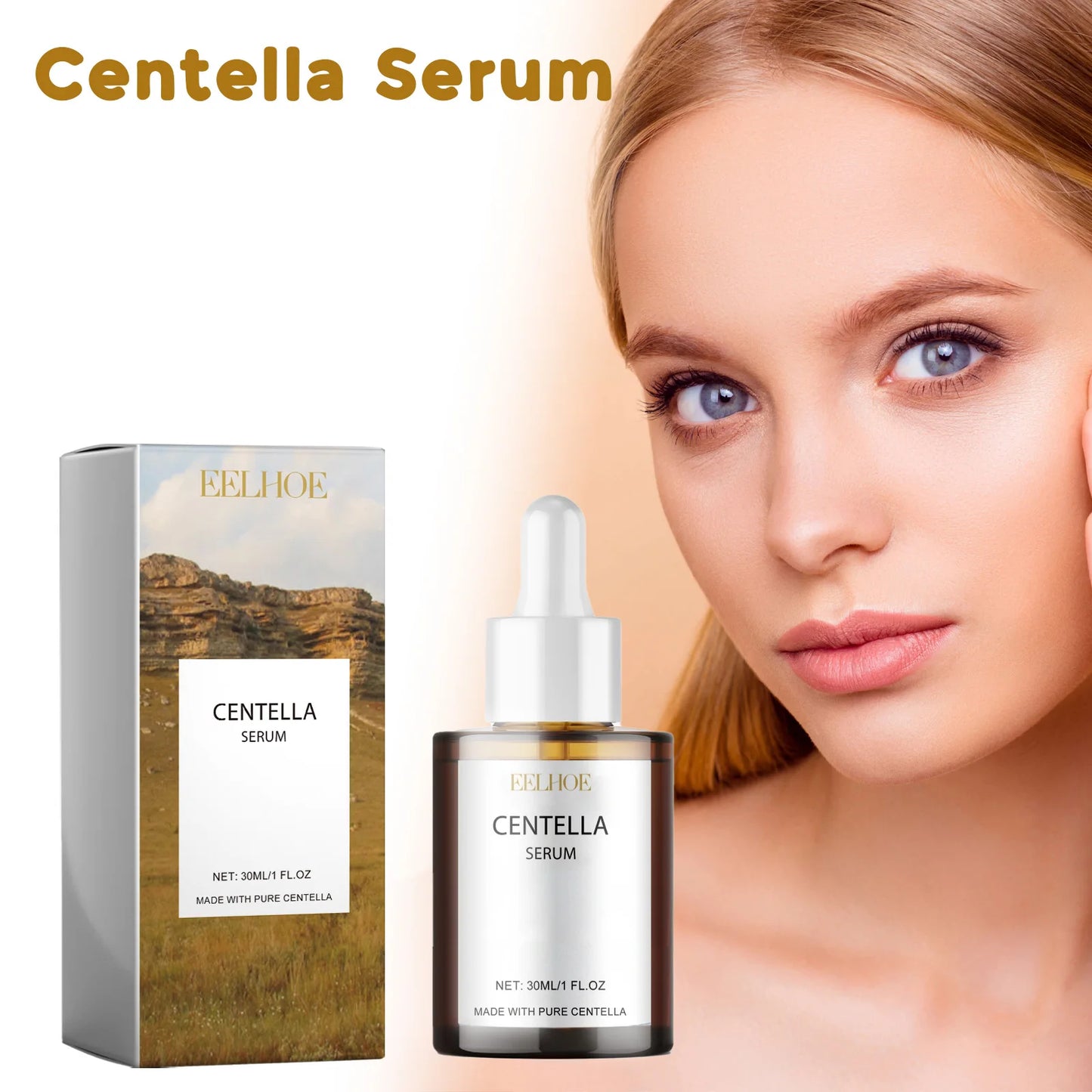Centella Serum Nourish Improvement Dry Skin Smoothing Tightening Brightening Moisturizing Hyaluronic Acid Face Essence Skin Care Pi-Mart