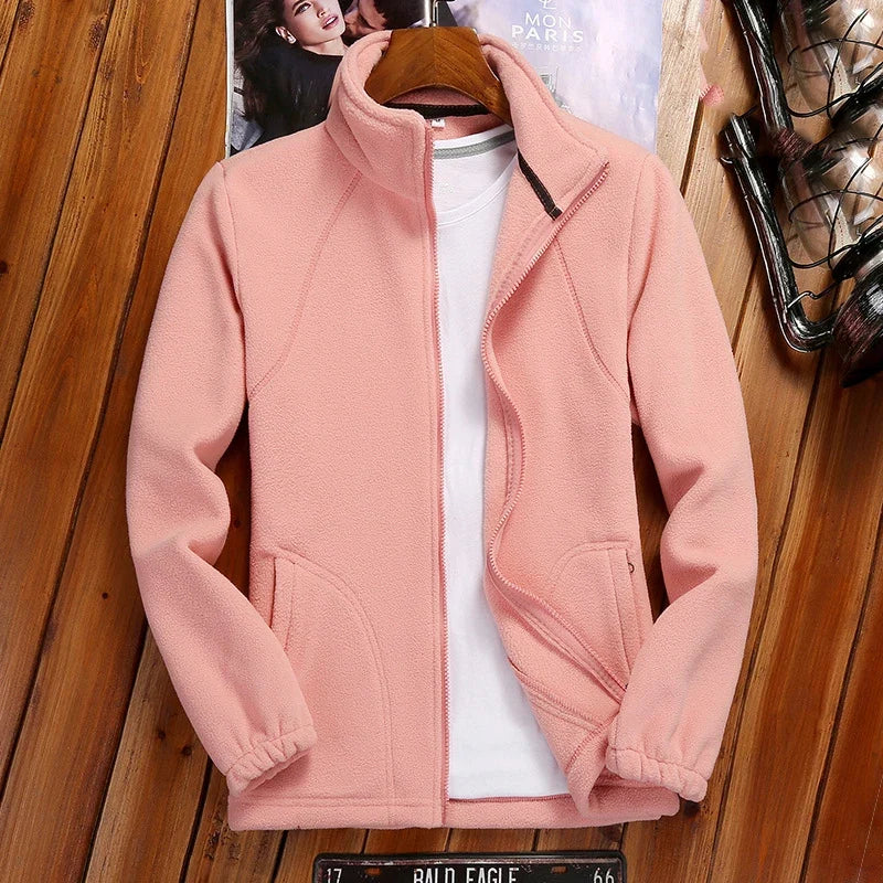 2023 New Winter Women's Zipper Cardigan Sweatershirt Warm Coral Fleece Jacket Ladies Outdoor Running Polar Fleece Coat Clothes LadyShow.Store