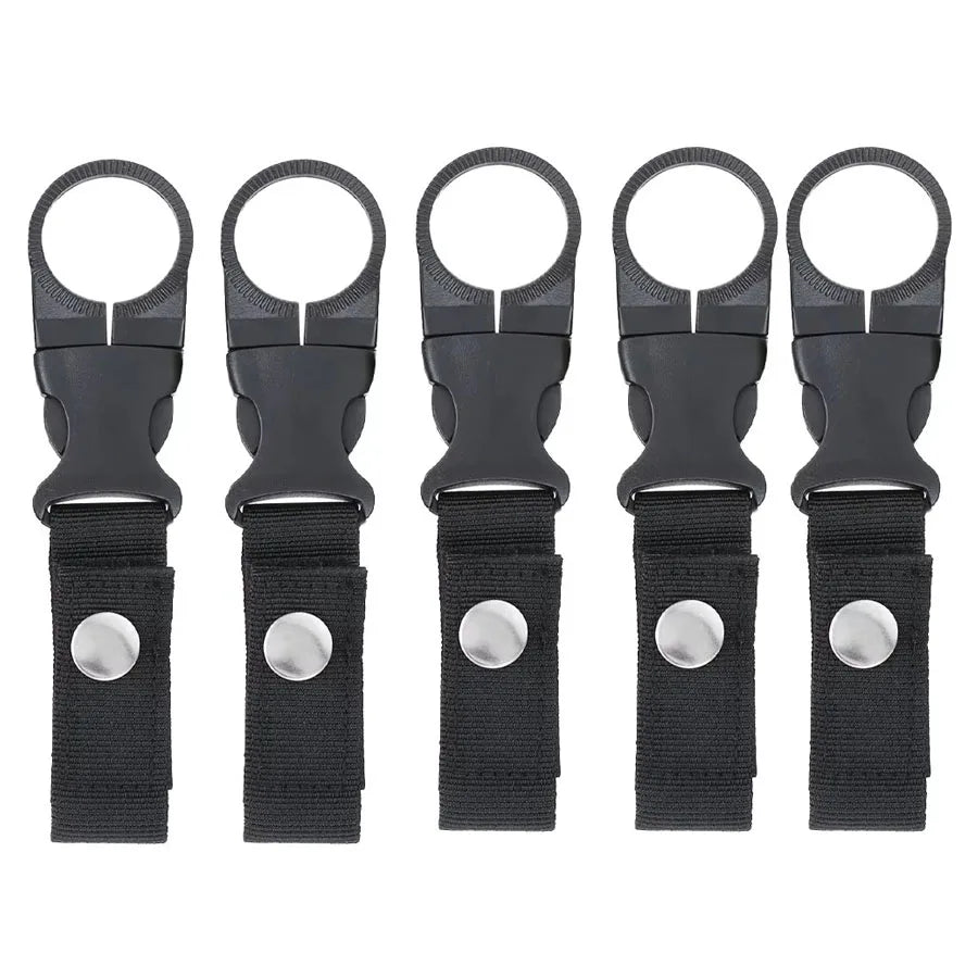 Webbing Water Bottle Holder Climbing Carabiner Belt Backpack Hanger Hooks Clip Multifunction Water Bottle Nylon Buckle Hook Clip Pi-Mart