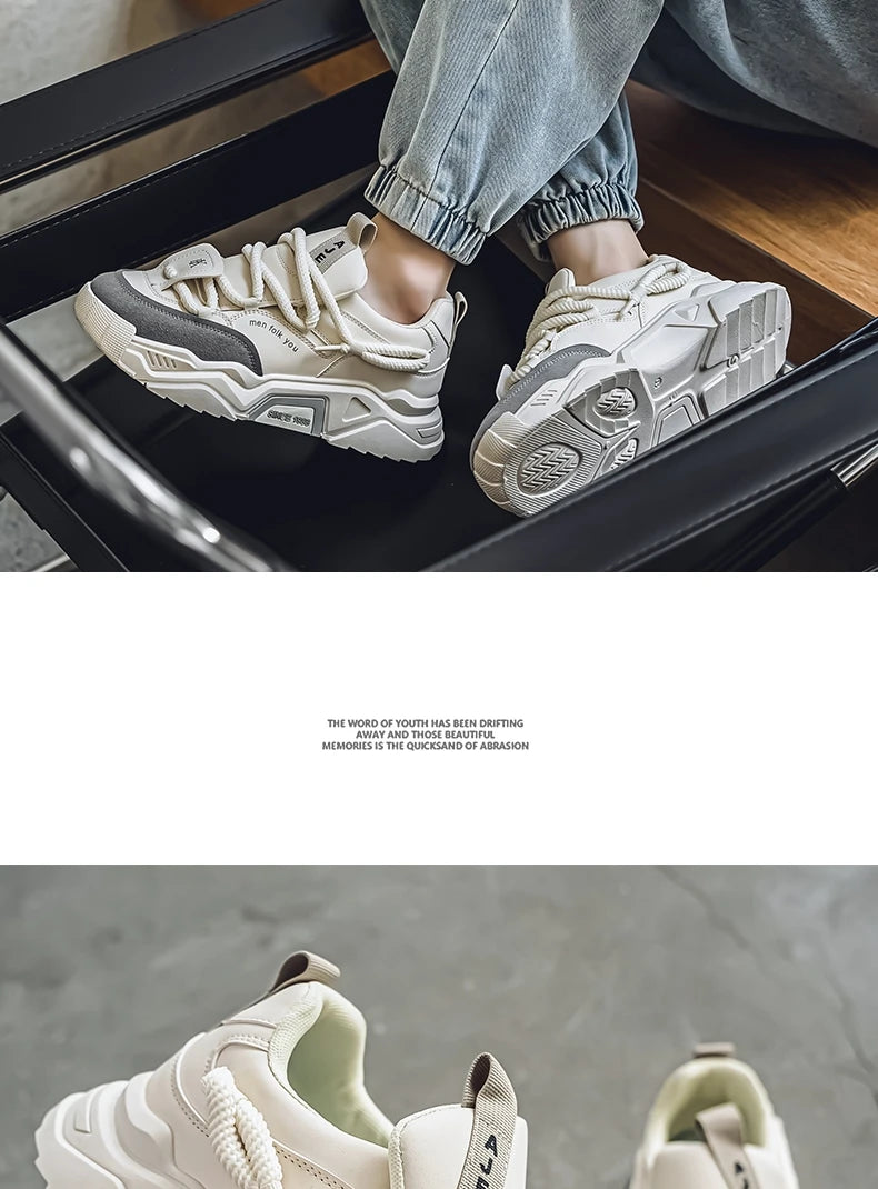 New Men's Casual Sneakers 2025 Spring Fashion Versatile Low-Top Skateboard Shoes for Men Suitable for Outdoor Sports Pi-Mart