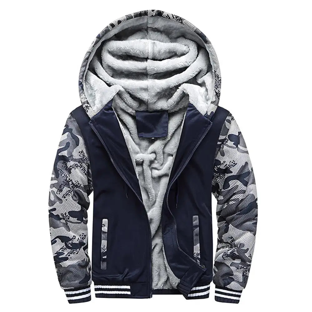 Men's Jacket Camouflage Thicken Winter Jackets for Men Fleece Long Sleeve Coat Man Casual Hoodies Streetwear Men's Coats Pi-Mart