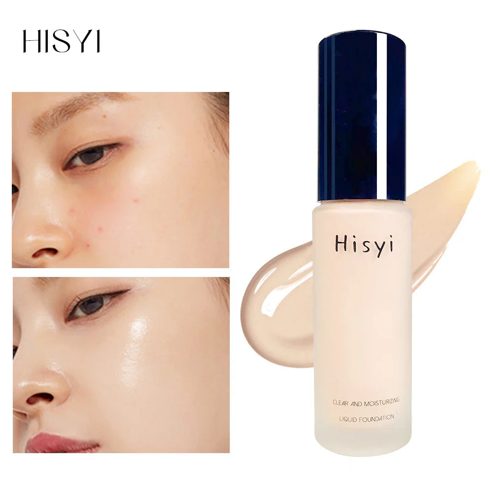 Liquid foundation naturally covers flaws without sticking powder, plain face cream, transparent foundation, conceals blemishes LadyShow.Store