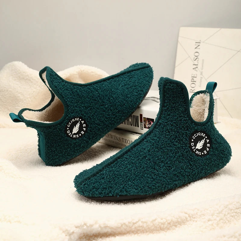 New Men Winter Slippers High Quality Light Weight Disign Shoes Fashion Women Plush Slipper Warm Slip on Casual Shoe for Couples Pi-Mart