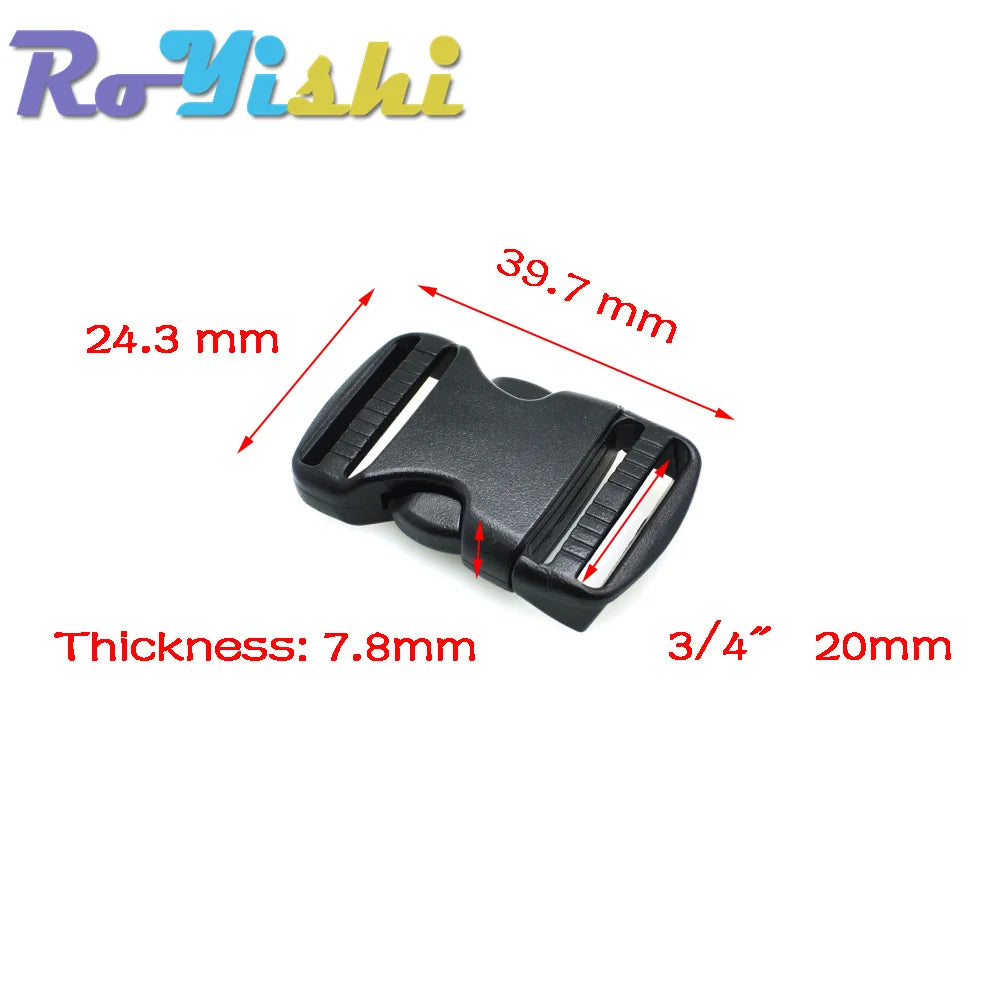 2-10 Pcs/Pack 20~50mm Plastic Hardware Dual Adjustable Side Release Buckles Molle Tatical Backpack Belt Bag Parts Strap Webbing Pi-Mart