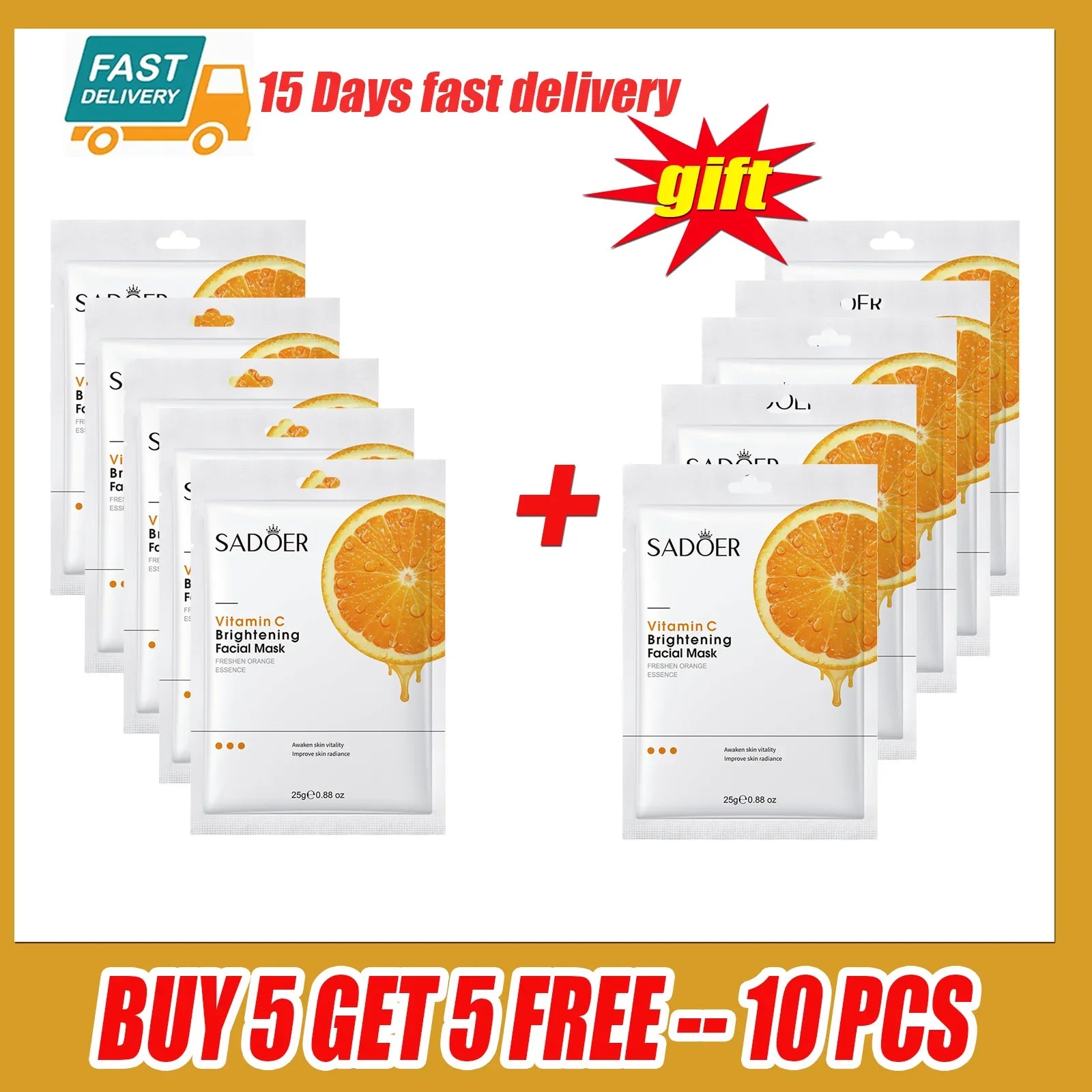 Vitamin C Facial Mask Remove Blackheads Shrink Pores Brightening Skin Soothing Moisturizing Korean Beauty Skincare Products Tri Light Beauty