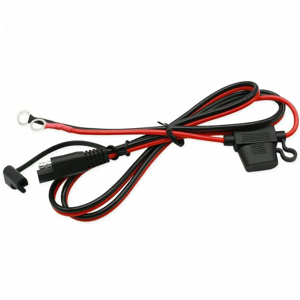 Charger Cable For Motorcycle Battery Terminal To SAE Quick Extension Cable With 10A Fuse O Connector Battery Charger Adapter Pi-Mart