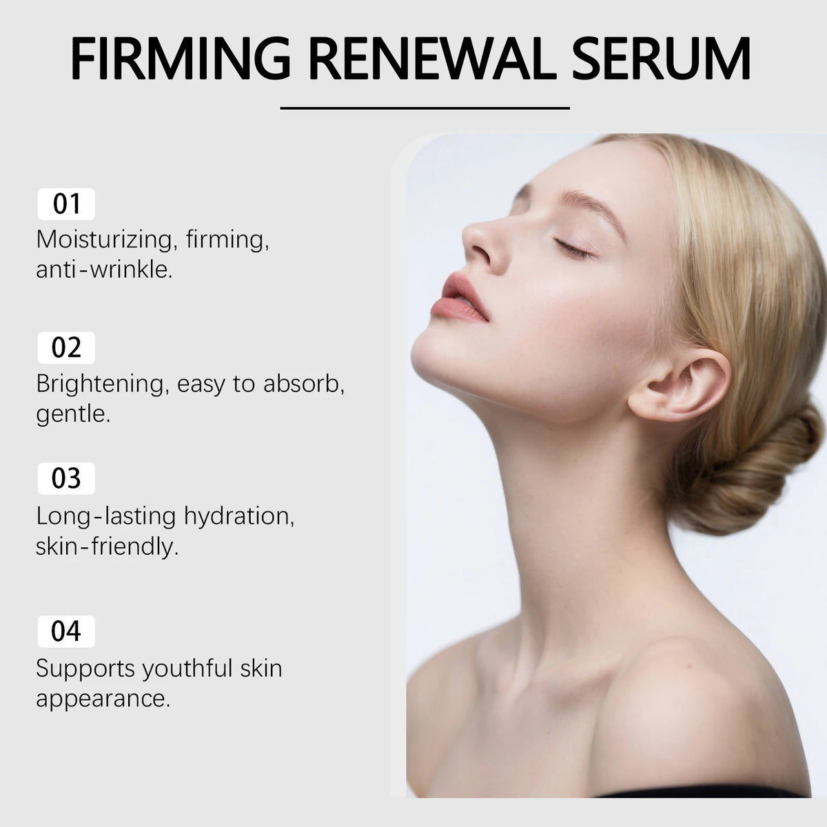NAD+ Peptide Firming Serum Nourishing Face & Neck Treatment with Collagen Plumping & Radiance Boosting Skin Elasticity&Firmness Pi-Mart