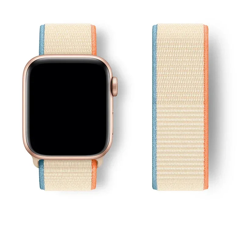 Nylon Sport loop Strap For Apple Watch Band 44mm 42/40mm 45mm  38/41mm pride Bracelet iwatch Ultra2 49mm Series 9 8 se 7 6 5 4 3 LadyShow.Store