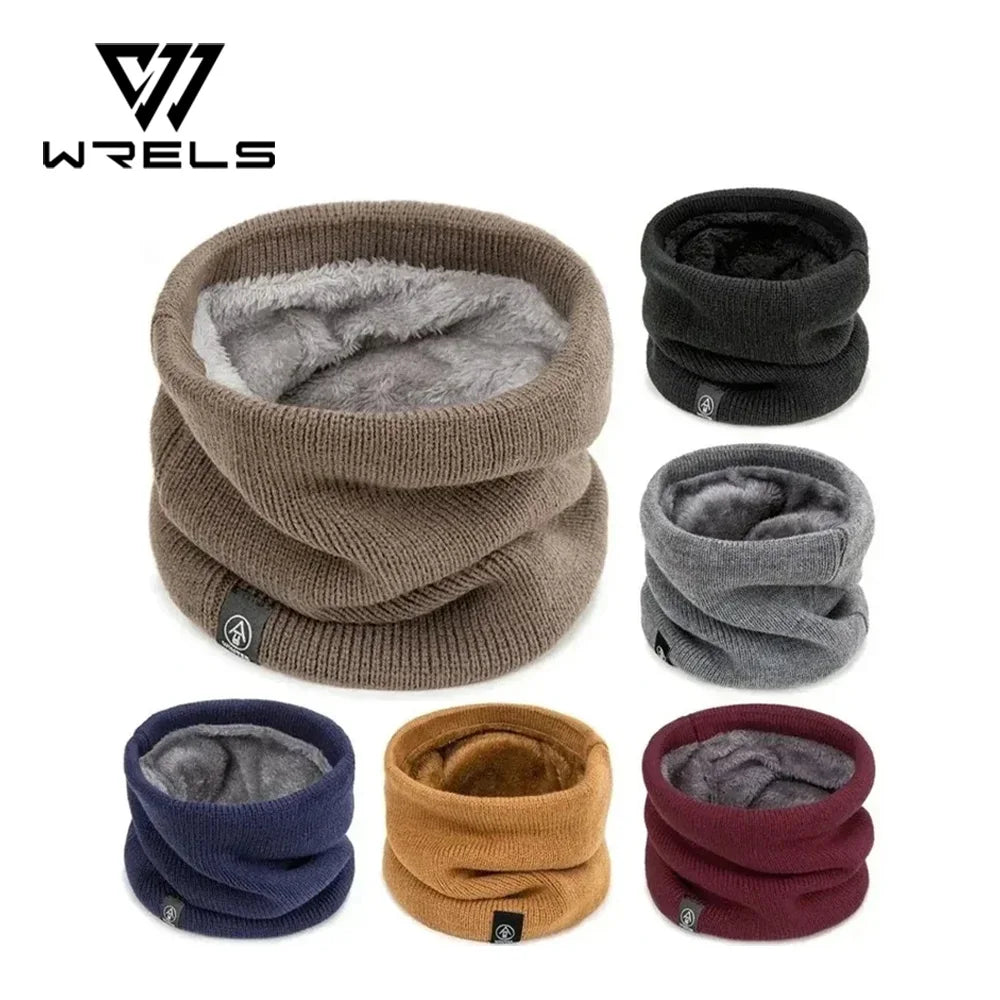 Warm Knitted Scarf Thickened Plush Windproof Winter Neck Gaiter Cold-proof Outdoor Sport Skiing Running Men Women Tube Scarf Pi-Mart