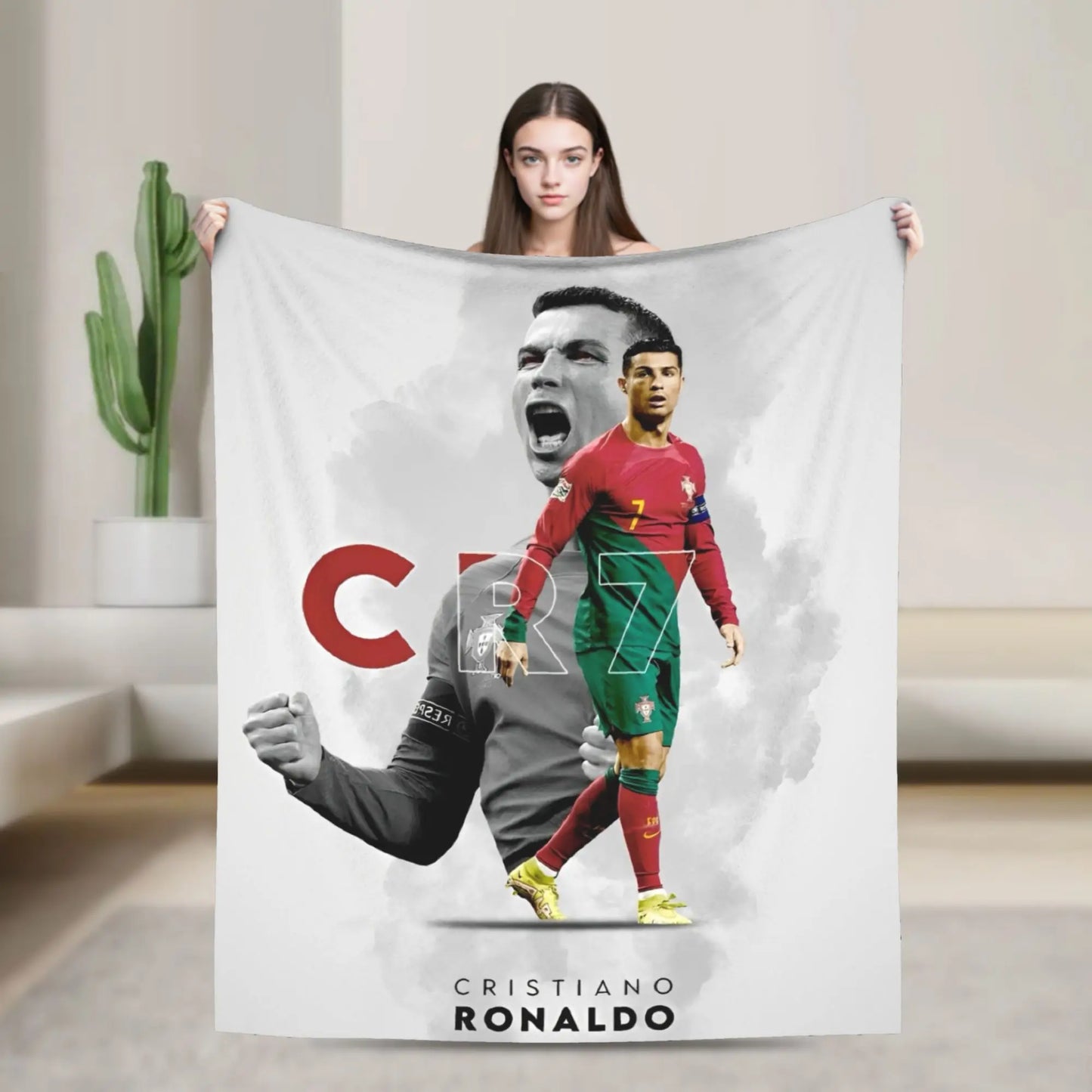 CR7  Football Soccer Blanket Ronaldos Flannel Funny Warm Throw Blanket for Bedding Lounge Decoration Pi-Mart