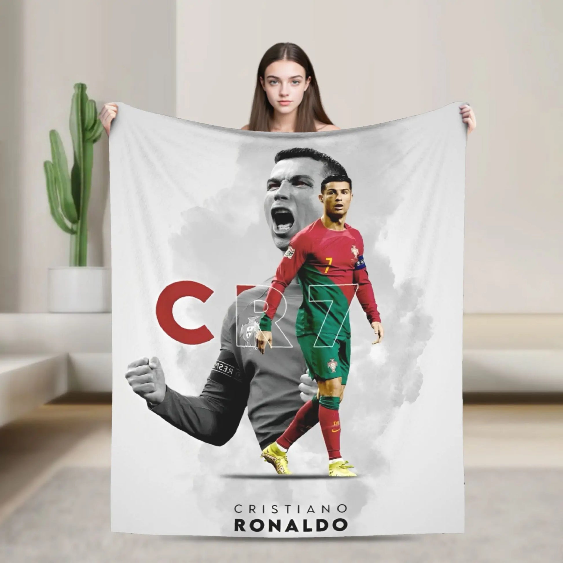 CR7  Football Soccer Blanket Ronaldos Flannel Funny Warm Throw Blanket for Bedding Lounge Decoration Pi-Mart