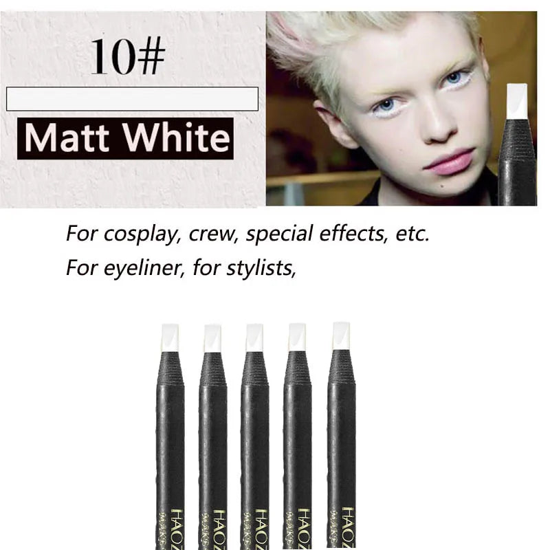 5PCS Haozhuang Eyebrow Pencil Brown Wholesale Cosmetic Pencil Product Natural Waterproof Long-Lasting Tattoo Brush Makeup Beauty Tri Light Beauty