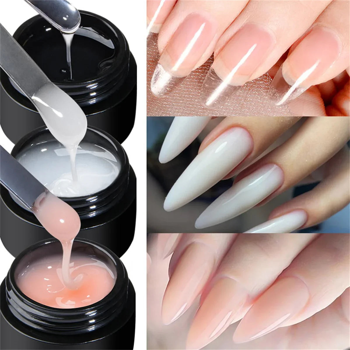8ml Nude Pink White Quick Extension Gel Nail Polish Vernis Semi Permanent UV Construction Gel For Nail Extensions Nail Supplies Tri Light Beauty