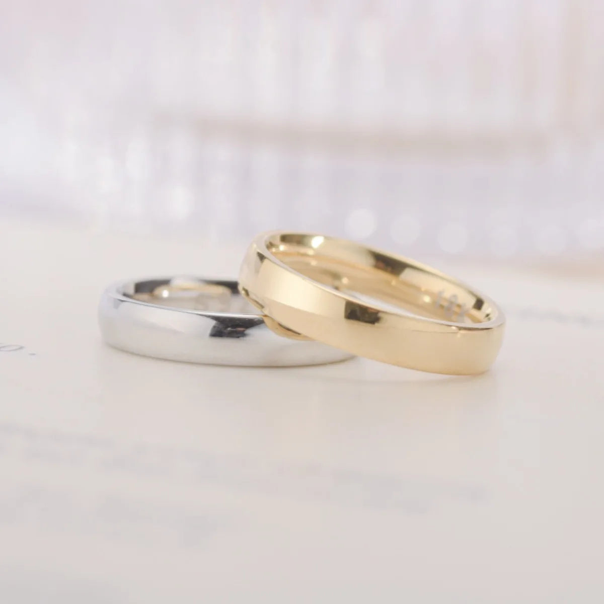 Gold Plated Ring Colour Fashion Women's Simple Couple's Wedding Ring Engagement Jewellery Gift Pi-Mart