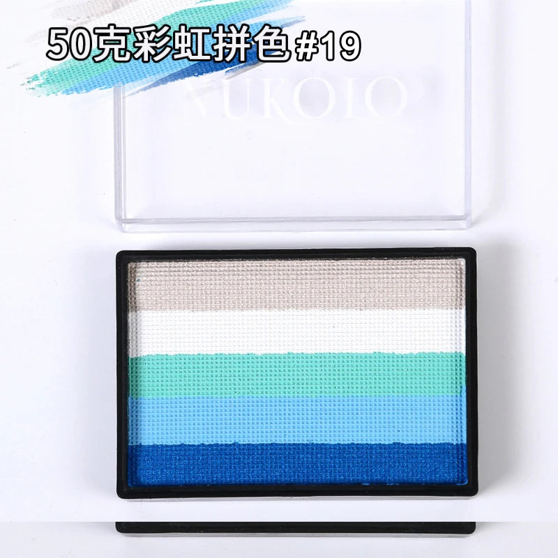 50g Facial and Body Paint Palette,Non-Toxic Rainbow Water-Soluble Body Paint for Rainbow Festival,Cosplay,Party,Art,Stage Makeup Pi-Mart