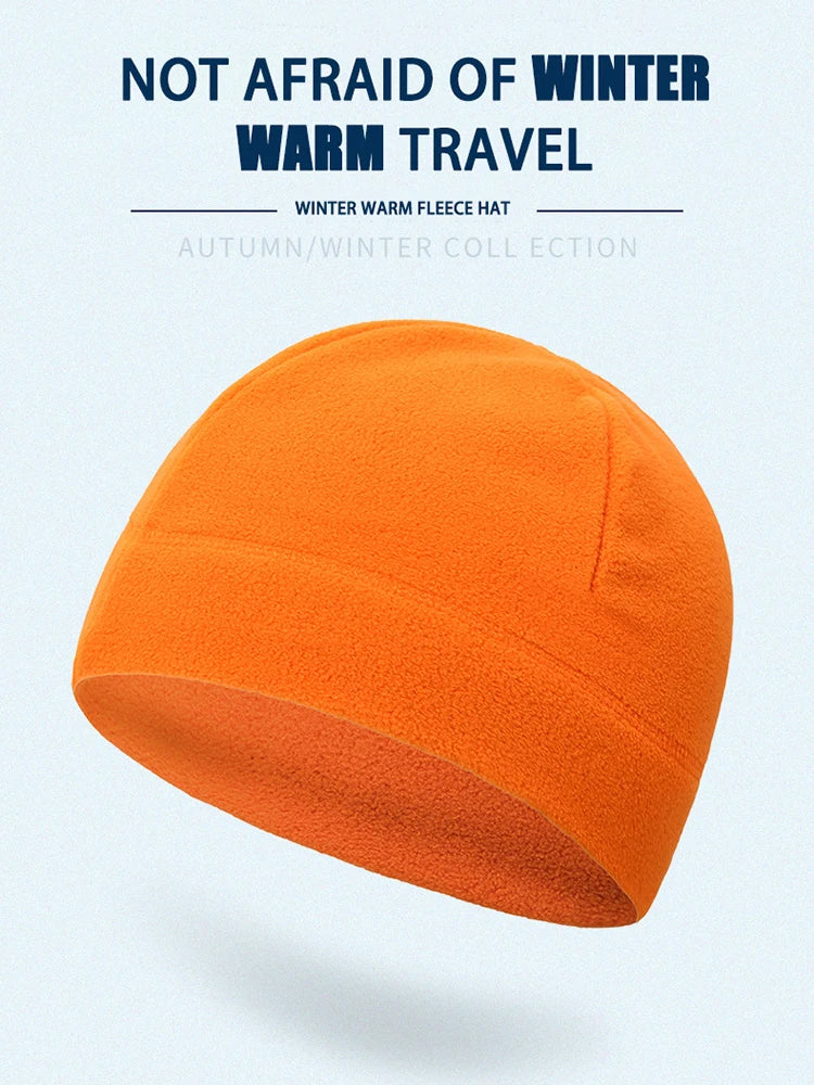 Winter Fleece Beanie Cycling Men Women Elastic Hiking Soft Thermal Commuting Ski Helmet Liner Hat Windproof Camping Cap Outdoor Pi-Mart